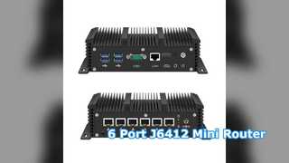 強力な J6412 ミニ PC 6 ポート ソフト ルーター ファイアウォール