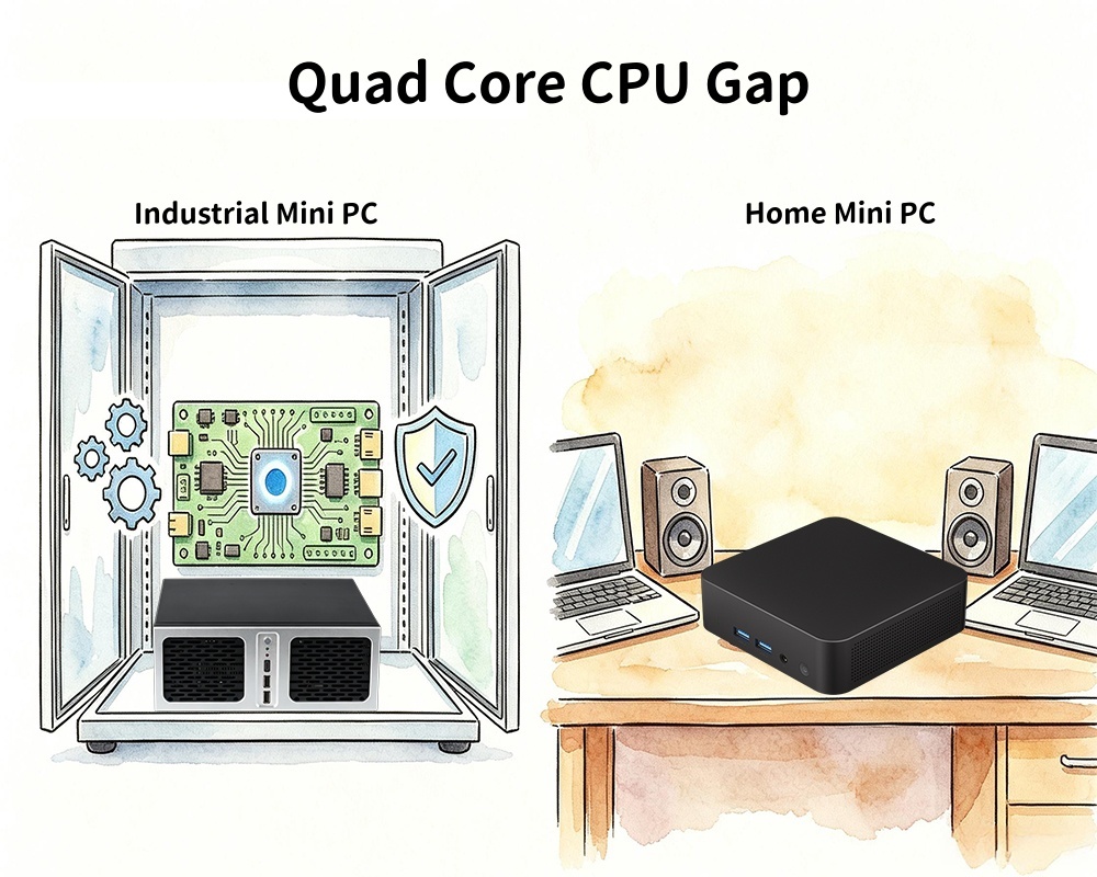最新の企業ブログについて クアッドコアCPUギャップ インダストリアルミニPC vs ホームミニPC