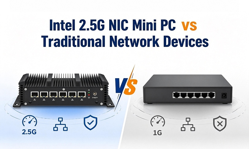 最新の企業ブログについて インテル 2.5G イーサネット ミニPC VS 従来のネットワークデバイス:柔軟な企業ネットワークのためのアプリケーションの違い