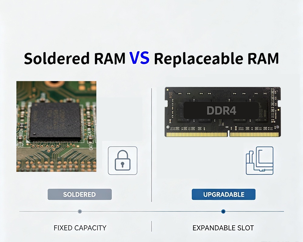 最新の企業ブログについて はんだ付けされたRAM vs 交換可能なRAM ミニPCのアップグレード可能性の詳細な比較
