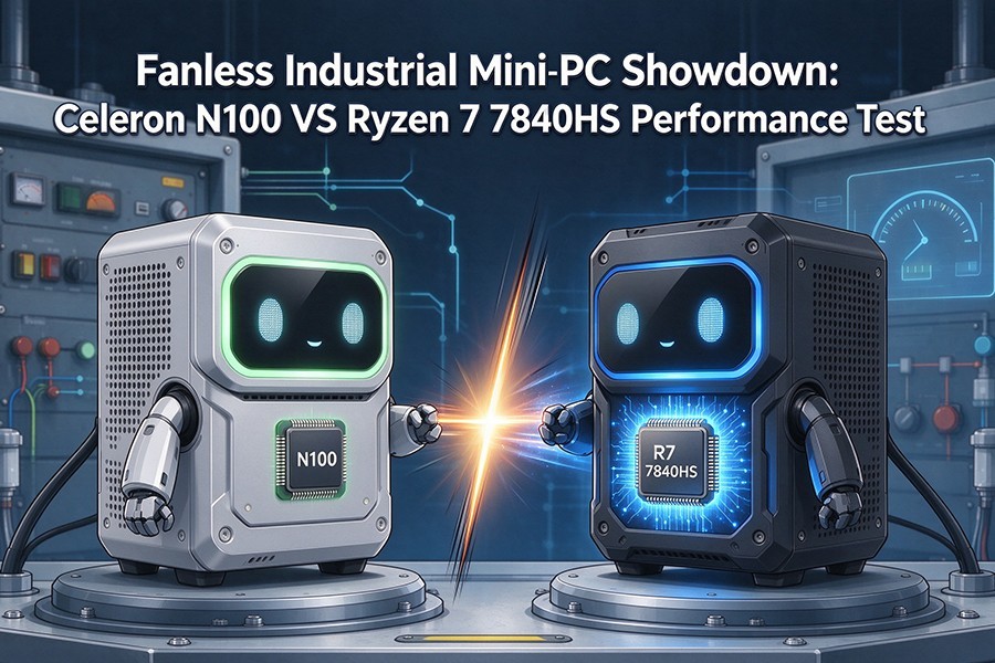最新の企業ブログについて Fanless Industrial Mini PC Showdown: Celeron N100 VS Ryzen 7 7840HS Performance Test
