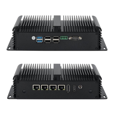 インテル N100 プロセッサ 4 つの LAN デュアル COM と 6 つの USB 産業ミニ PC